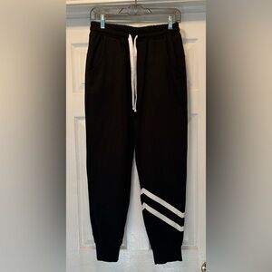 Black Joggers with White Stripes